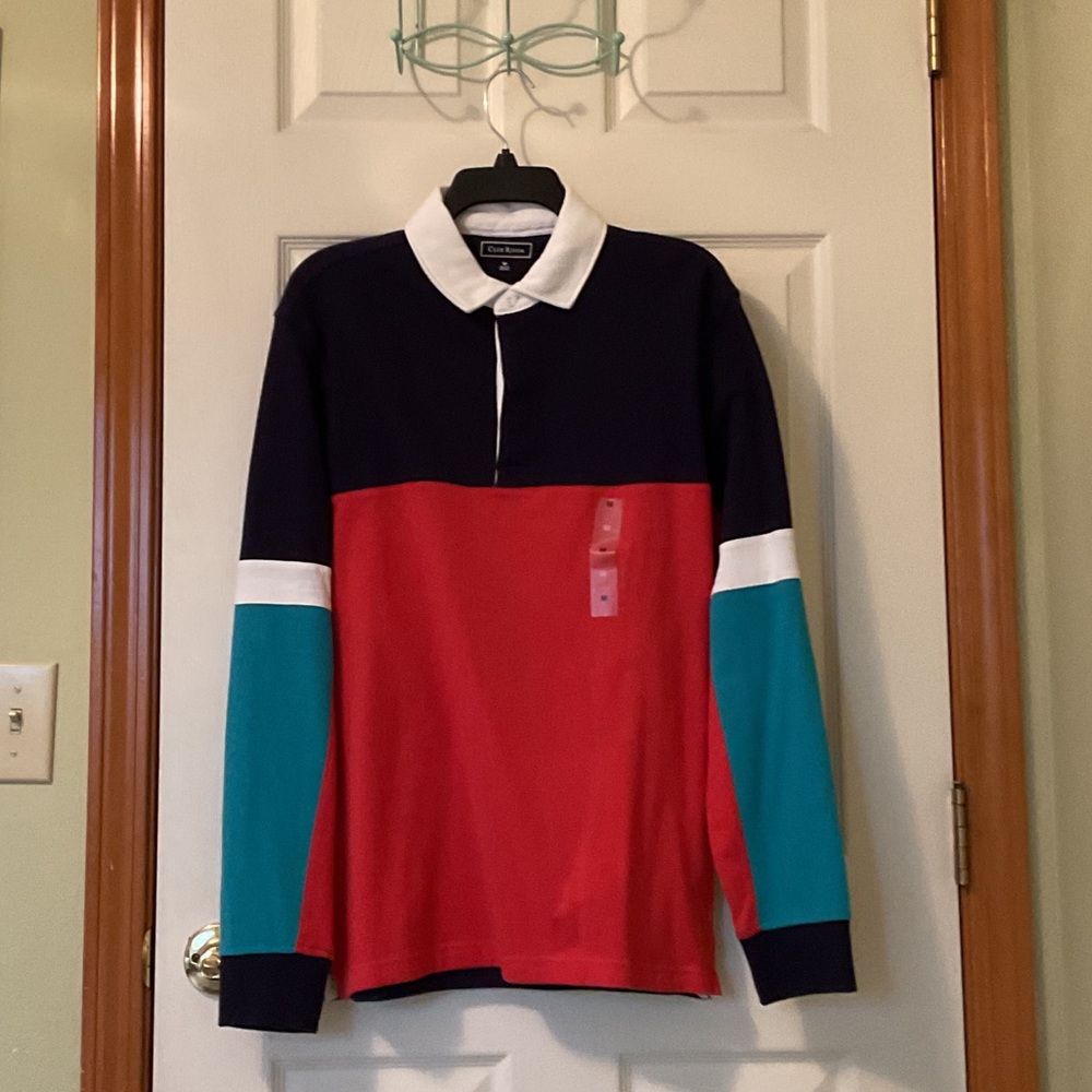 Club Room Colorblock Polo Shirt - Red, Teal, Navy